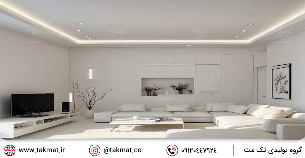 نورپردازی سقف با لاین نوری توکار مخفی 